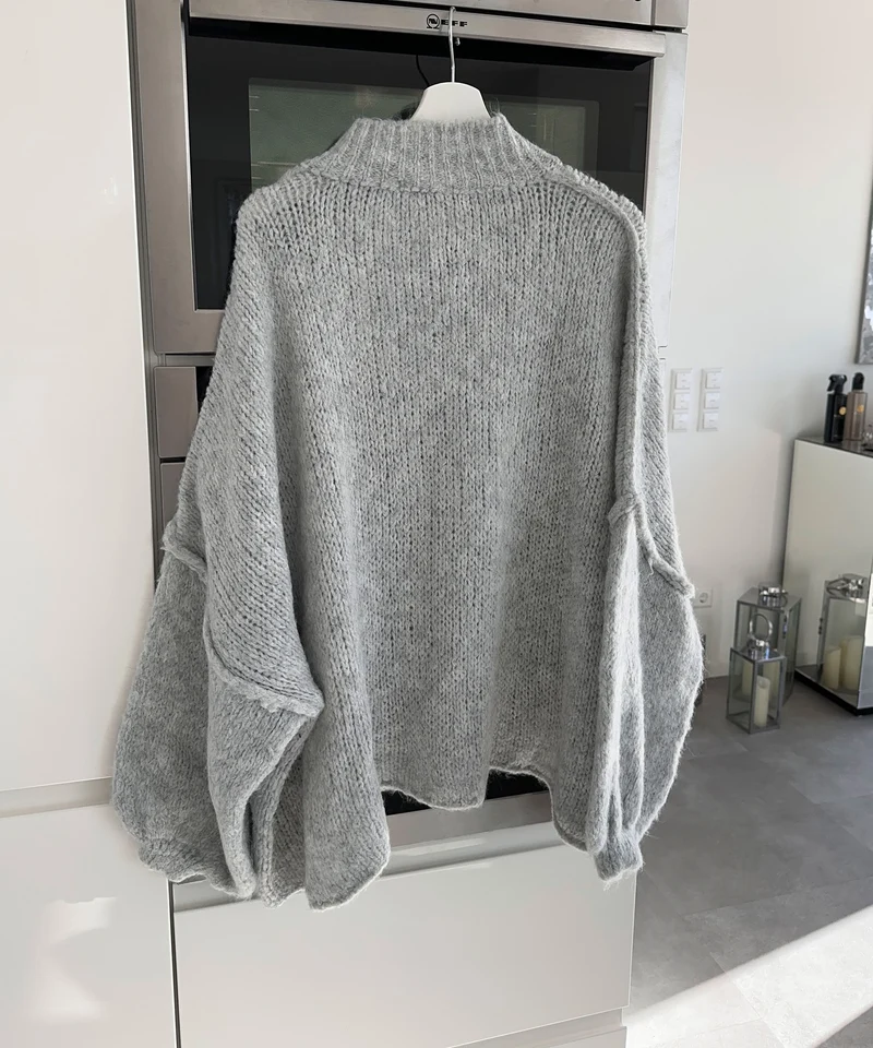 Oversize Strickjacke Jalsien Grau