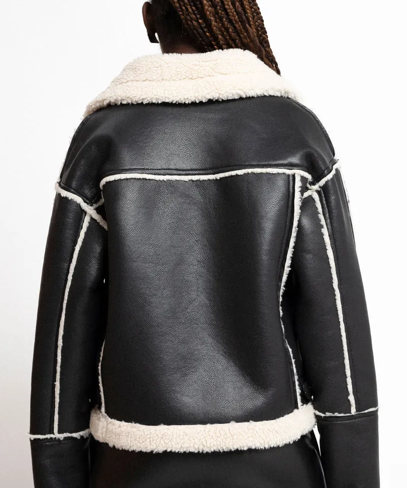 Teddy Bikerjacke Sarea Schwarz