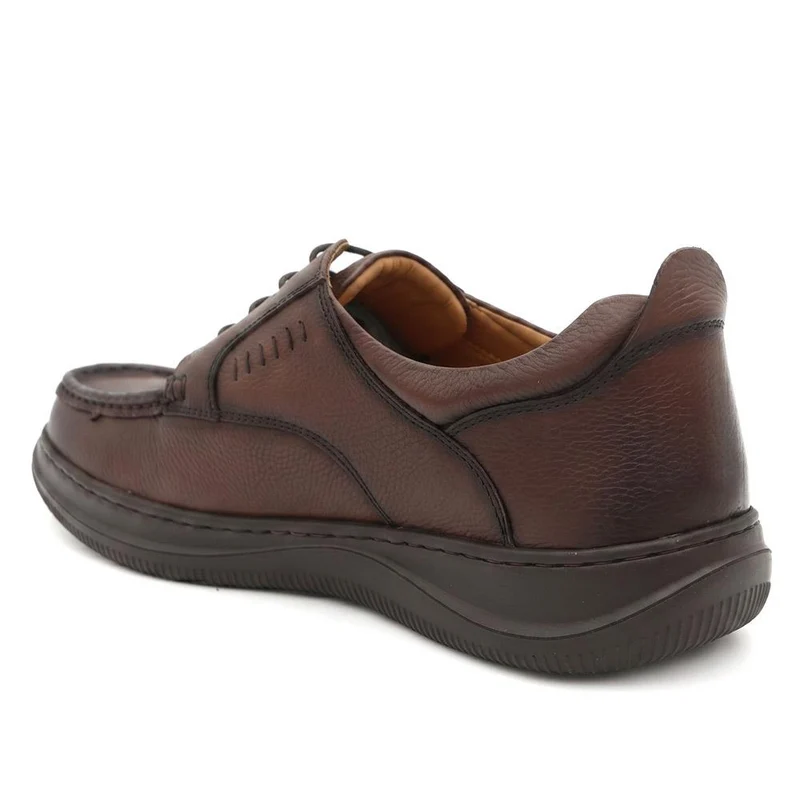 Extra Wide Smart Leather Lace Up Shoes - PRFEM44006 / 330 182 - Brown