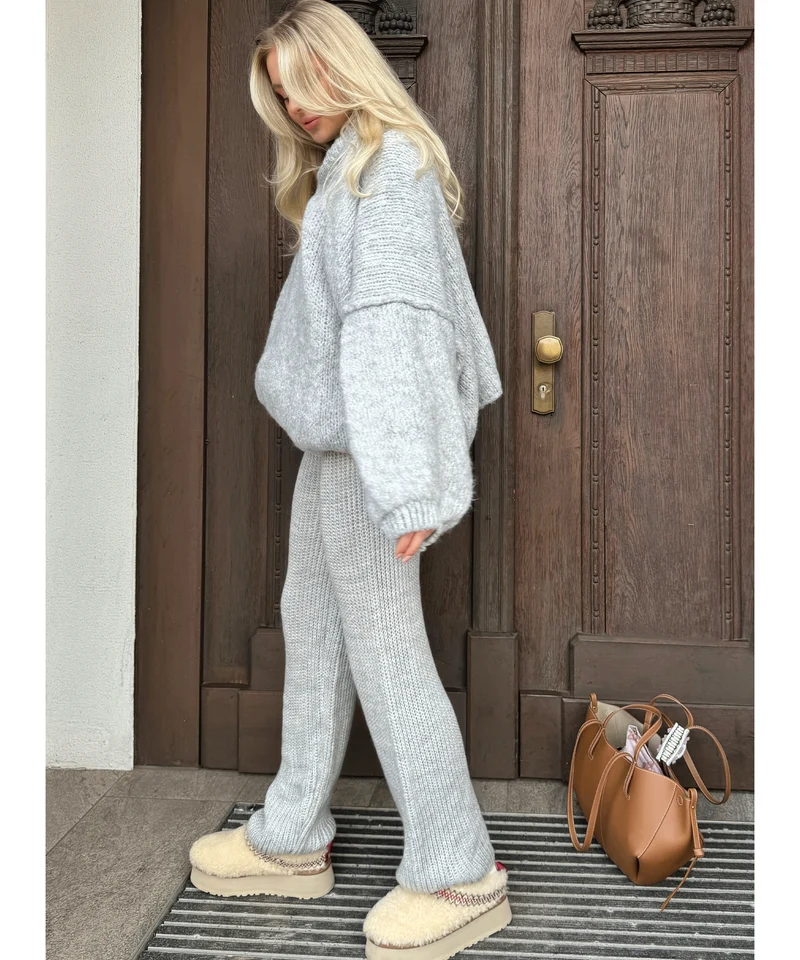Oversize Pullover Nata Hellgrau