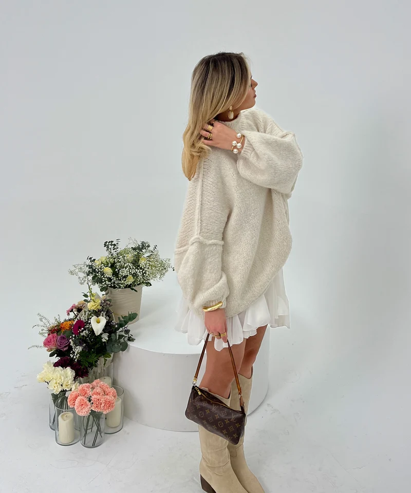 Cowboy Stiefel Selenay Beige Hoch