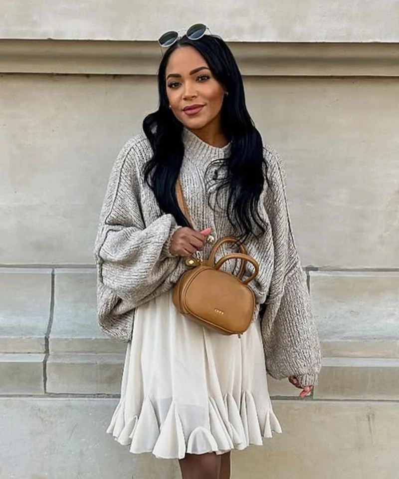Oversize Strickjacke Jalsien Taupe
