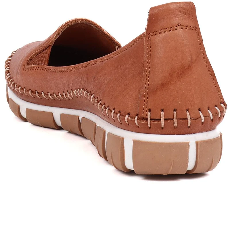 Slip-On Leather Pumps - GOKH39011 / 326 241 - Tan