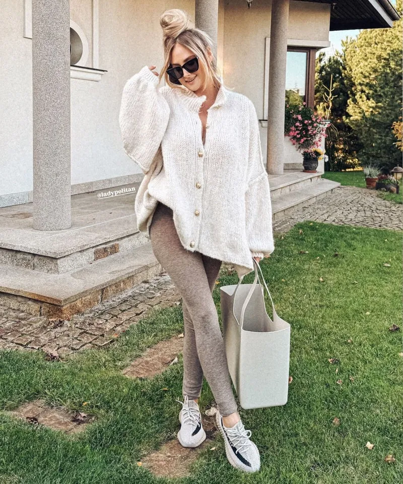 Oversize Strickjacke Jalsien Beige