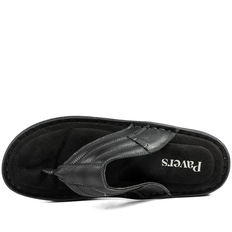 Leather Slip On Sandals - AATRA43002 / 328 935 - Black