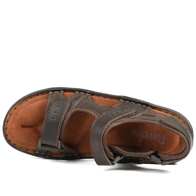 Leather Dual Fit Sandals - AATRA43006 / 328 929 - Dark Brown