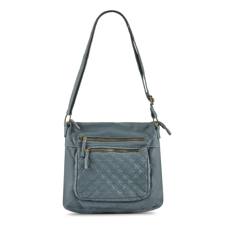 Multi-Zip Cross-Body Bag - WAHT41001 / 327 237 - Light Blue