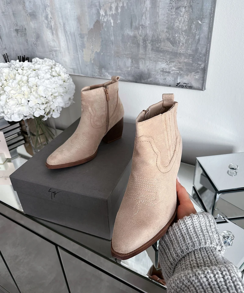 Cowboy Stiefeletten Allie Beige
