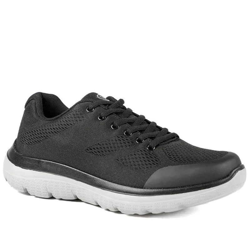 Wide Fit Memory Foam Lace Up Trainers - BOJIE43001 / 328 889 - Black