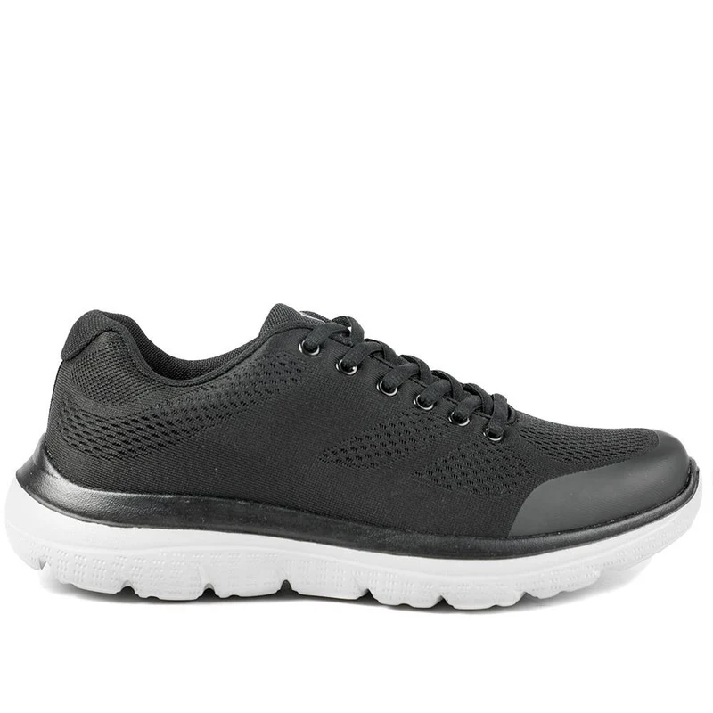 Wide Fit Memory Foam Lace Up Trainers - BOJIE43001 / 328 889 - Black
