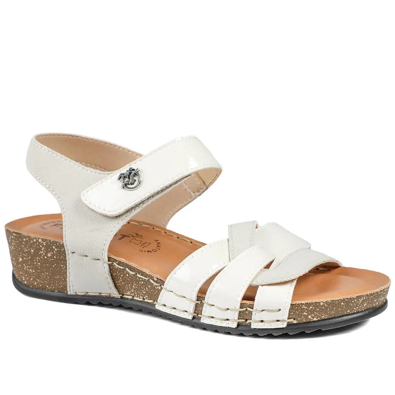 Fly Flot Patent Touch Fasten Sandals - FLY43008 / 328 655 - Off White