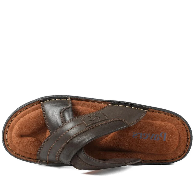 Leather Mule Sandals - AATRA43003 / 328 936 - Dark Brown