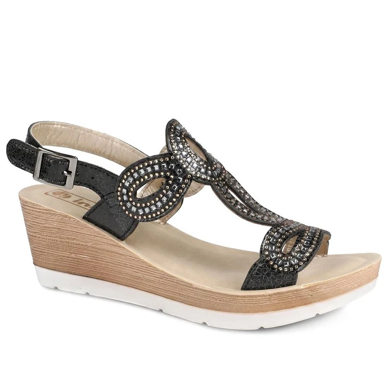 Inblu Embellished Slingback Sandals - INB43050 / 330 369 - Black