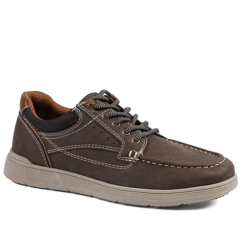 Wide Fit Casual Lace Up Shoes - GANG43003 / 329 270 - Brown