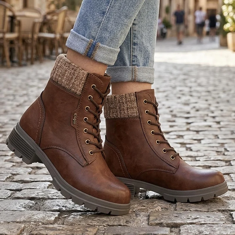 Relife Warm Cuff Ankle Boots - RELIF44032 / 329 826 - Cognac