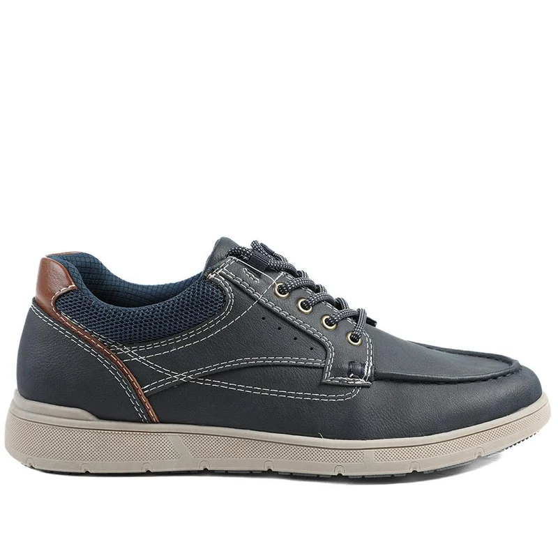 Wide Fit Casual Lace Up Shoes - GANG43003 / 329 270 - Navy