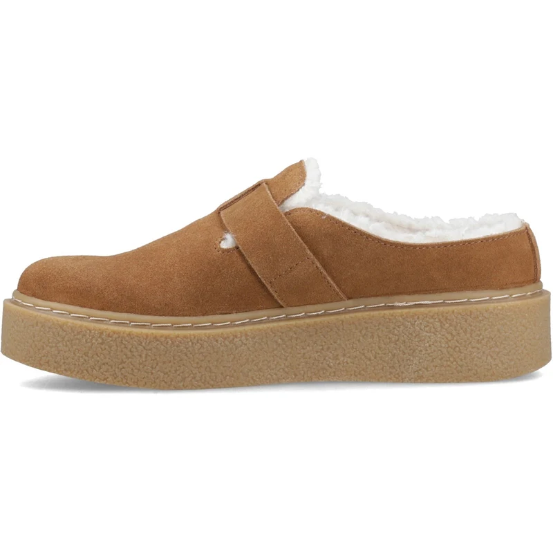 Hush Puppies Damen-Slipper „Blanche“ mit Fellbesatz | Hellbraun