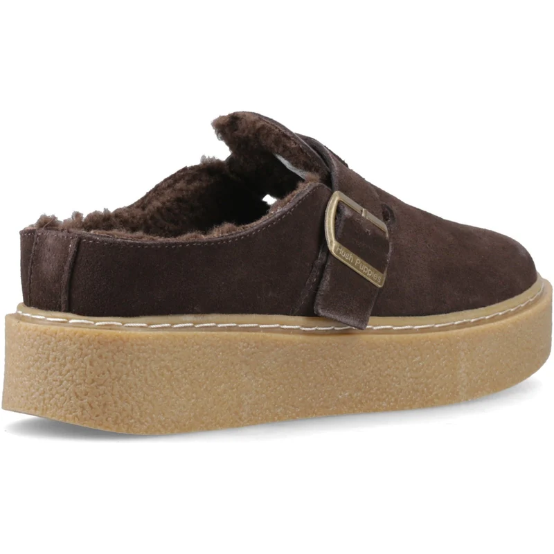 Hush Puppies Damen-Slipper „Blanche Fur“ | Schokoladenbraun