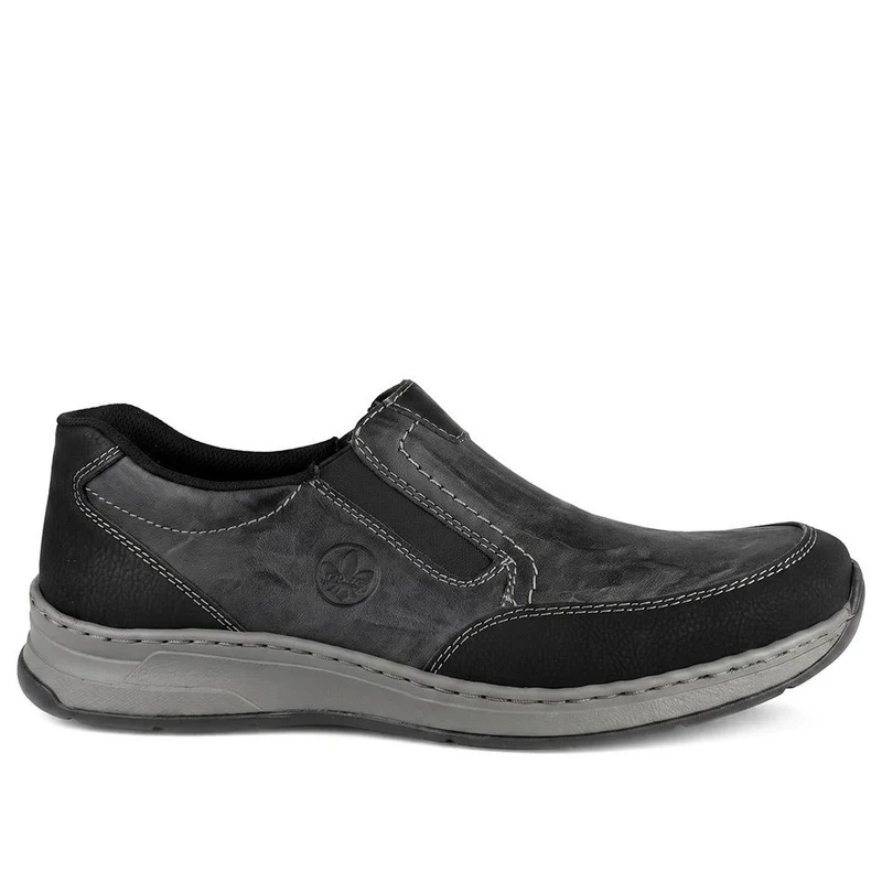 Rieker Elasticated Slip On Shoes - RKR44516 / 329 913 - Charcoal