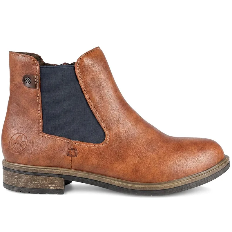 Rieker Smart Smooth Leather Chelsea Boots - RKR44514 / 329 723 - Tan