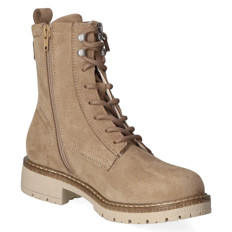 Schnürstiefeletten Taupe
