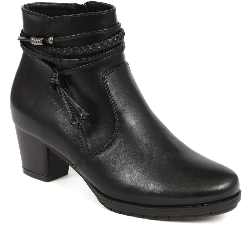 Lace-Detailed Heeled Ankle Boots - WOIL40039 / 326 351