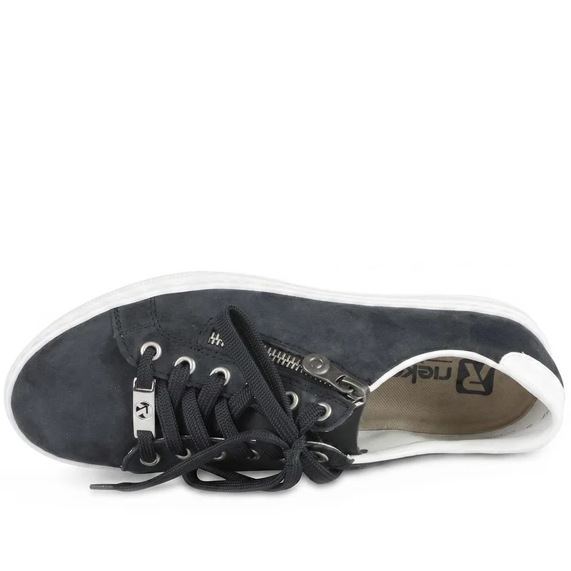 Leather Zip-Up Trainers - RKR31526 / 317 699 - Navy