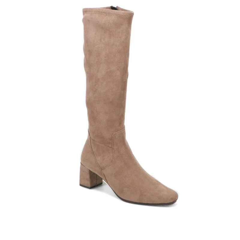 Block-Heeled Long Boots - CAPRI40501 / 326 604 - Taupe