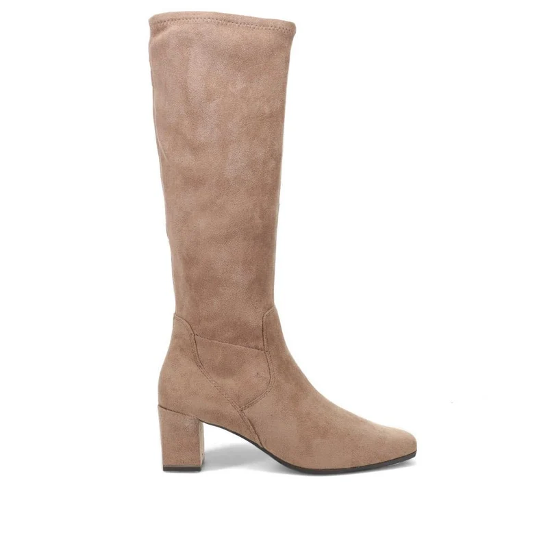 Block-Heeled Long Boots - CAPRI40501 / 326 604 - Taupe