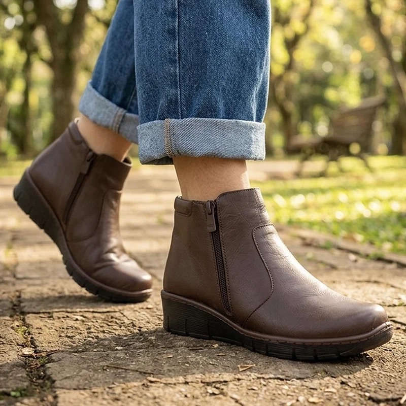Leather Ankle Boots - LUCK40001 / 326 380 - Chocolate