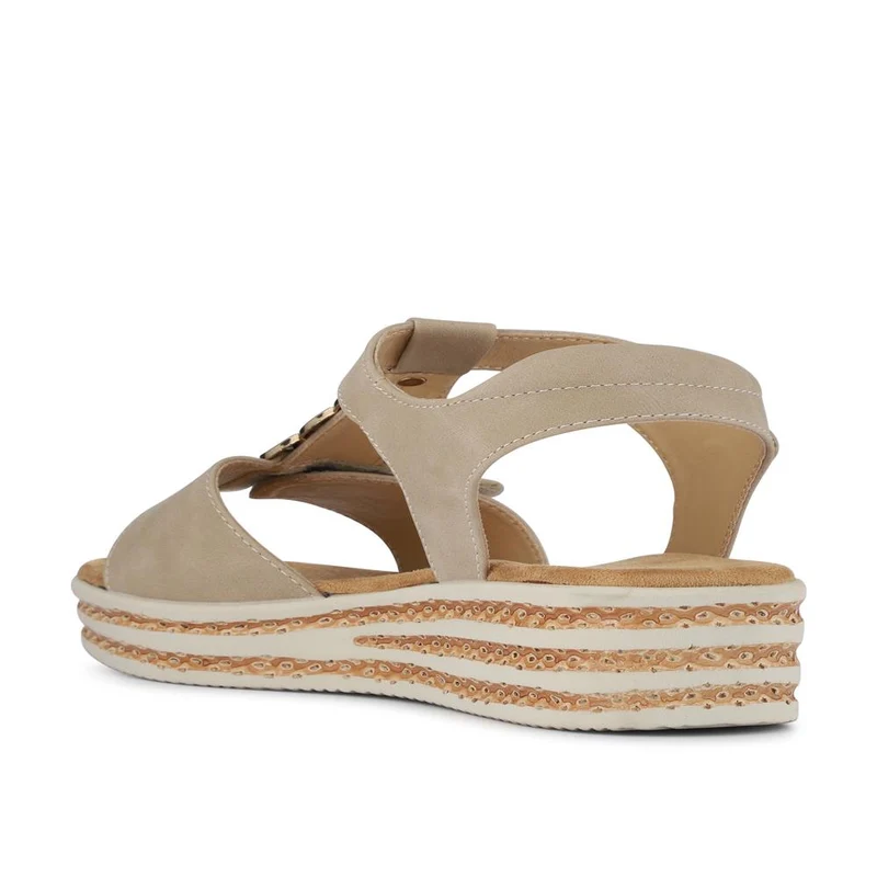 Wide-Fit Dual-Touch-Fasten Sandals - WBINS41110 / 327 618 - Beige