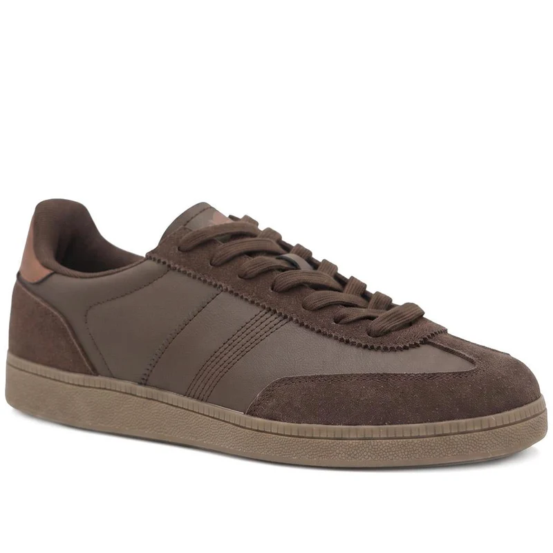 Casual Lace Up Trainers - DINGX44000 / 330 187 - Brown