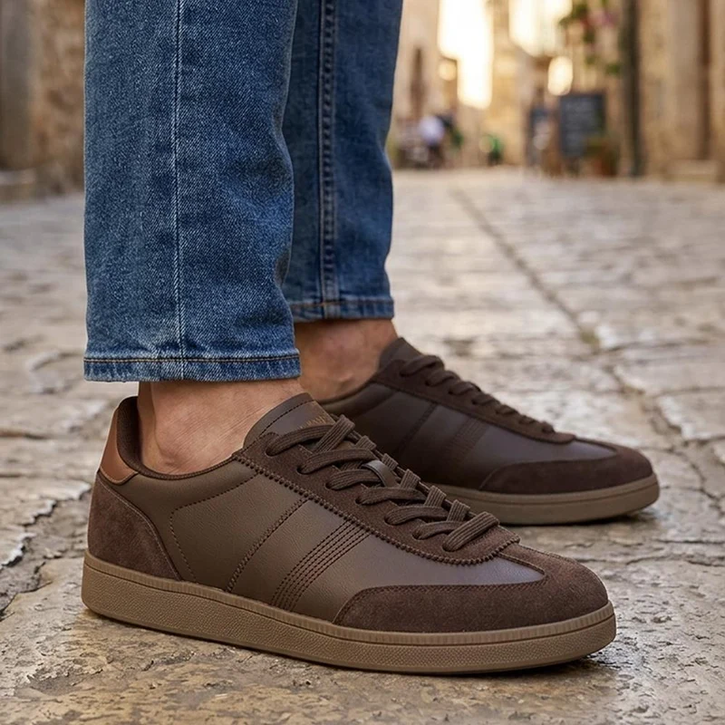 Casual Lace Up Trainers - DINGX44000 / 330 187 - Brown