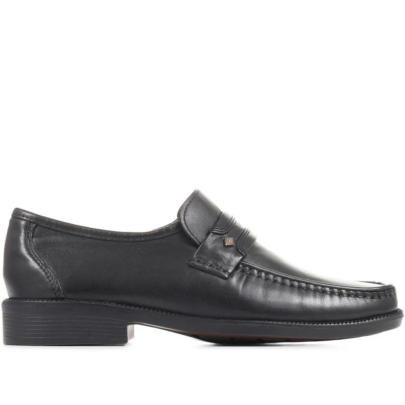 Wide Fit Classic Leather Loafers - NAP35027 / 322 486 - Black