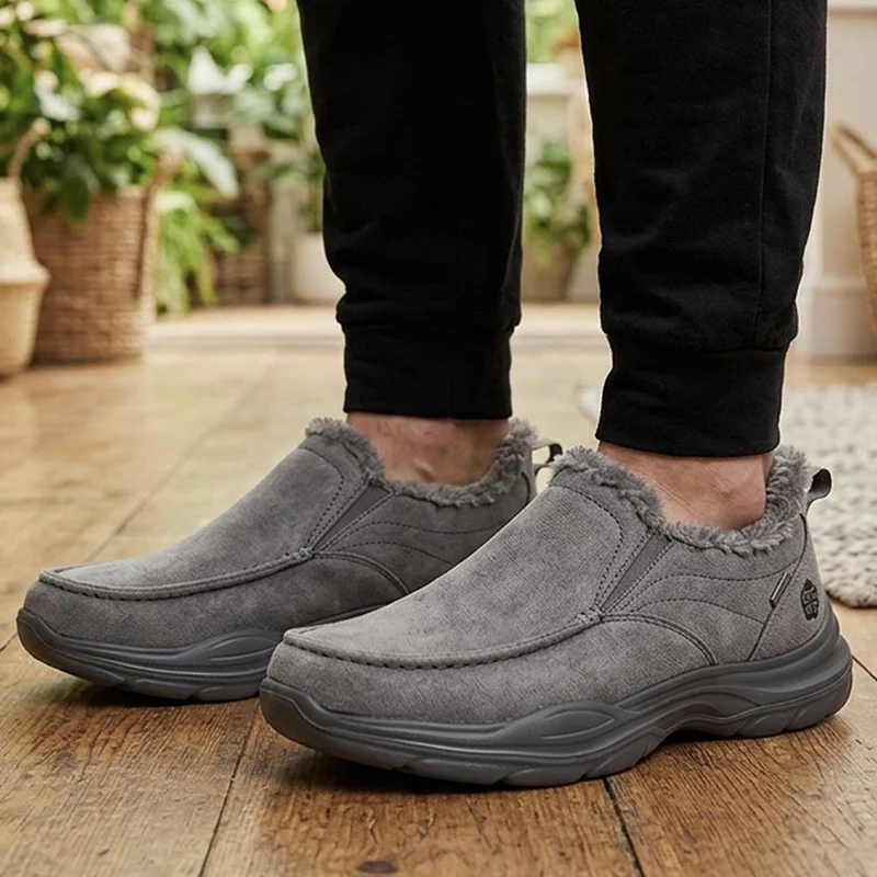 Easy Step In Wide Fit Rugged Slippers - BOJIE42010 / 327 864 - Charcoal