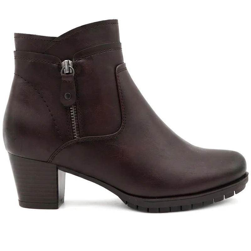 Block Heel Ankle Boots - WOIL36021 / 322 624 - Chocolate
