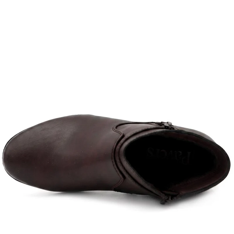 Block Heel Ankle Boots - WOIL36021 / 322 624 - Chocolate