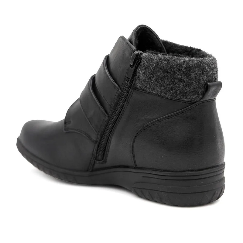Dual Adjustable Fasten Ankle Boots - WBINS44067 / 329 963 - Black