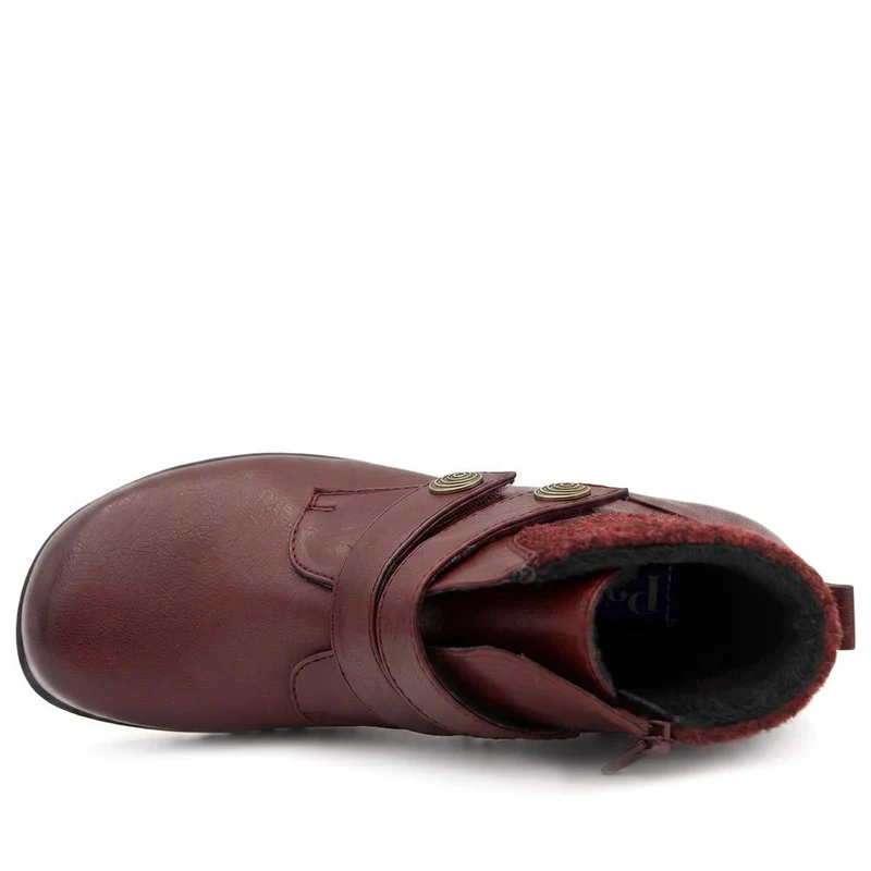 Dual Adjustable Fasten Ankle Boots - WBINS44067 / 329 963 - Burgundy
