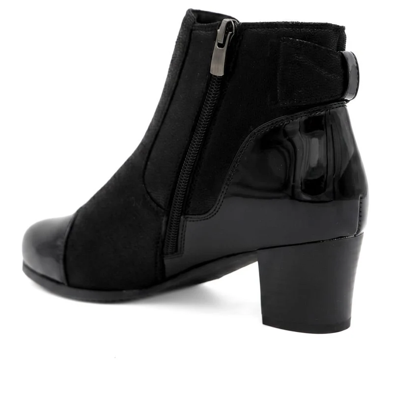 Wide Fit Warm Lined Smart Ankle Boots - WLIG44005 / 329 748 - Black