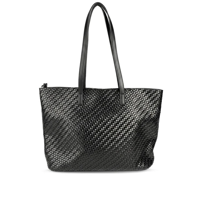 Woven Zip Close Shoulder Bag - BELHETIA44016 / 330 178 - Black