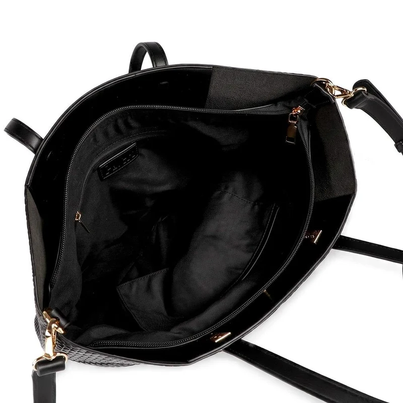 Woven Zip Close Shoulder Bag - BELHETIA44016 / 330 178 - Black