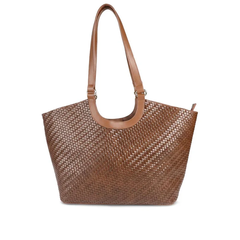 Bellissimo Woven Zip Close Shoulder Bag - BELHETIA44015 / 330 177 - Tan