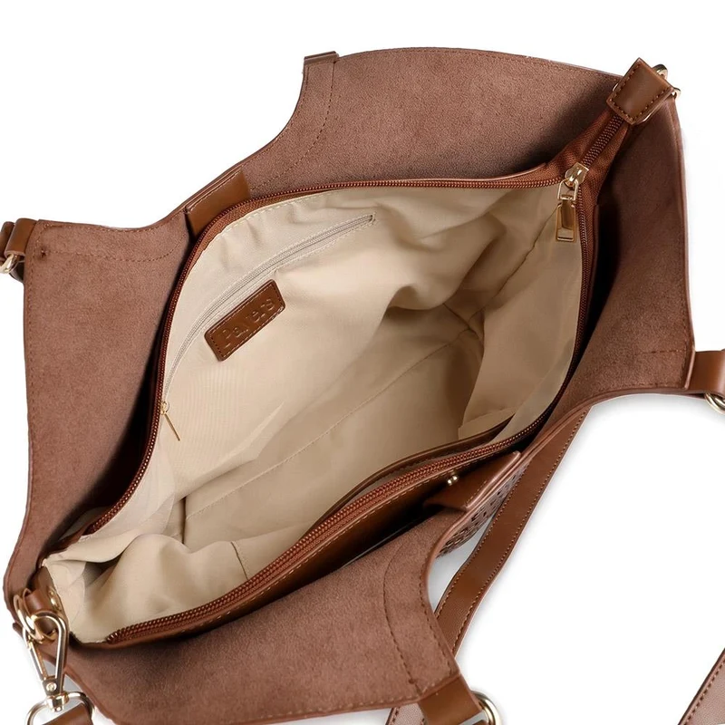 Bellissimo Woven Zip Close Shoulder Bag - BELHETIA44015 / 330 177 - Tan