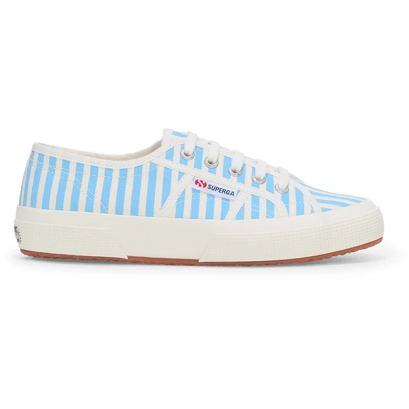 Superga Damen-Sneaker 2750 mit Streifenmuster | Off-White Azurblau