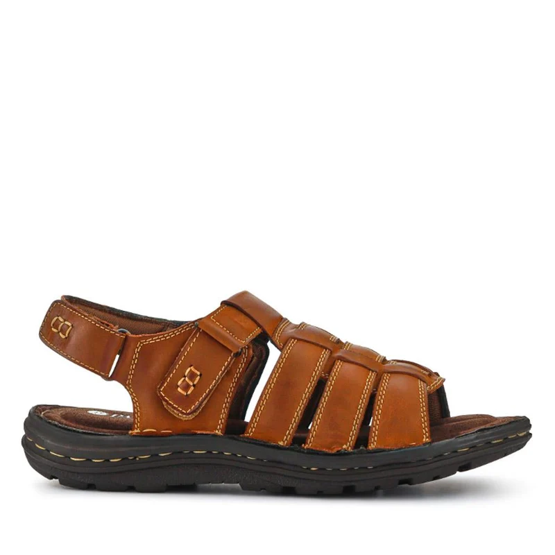 Leather Touch-Fasten Sandals - AATRA41003 / 326 947 - Tan