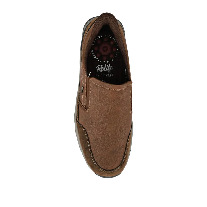 Relife Wide Fit Elasticated Slip-On Shoes - RELIF42001 / 327 807 - Cognac