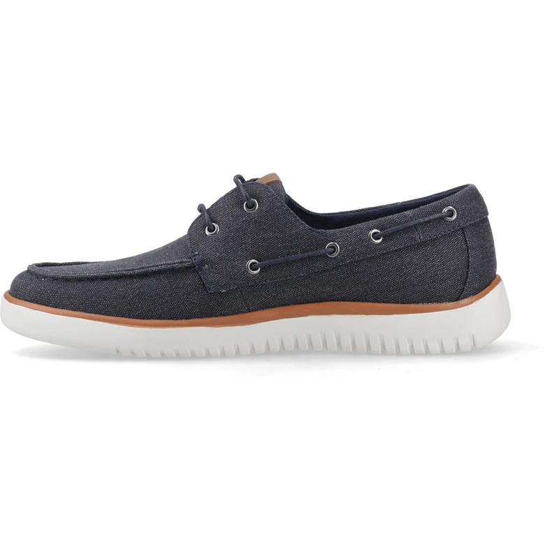 Hush Puppies Herren-Bootsschuh Daniel aus Canvas | Marineblau