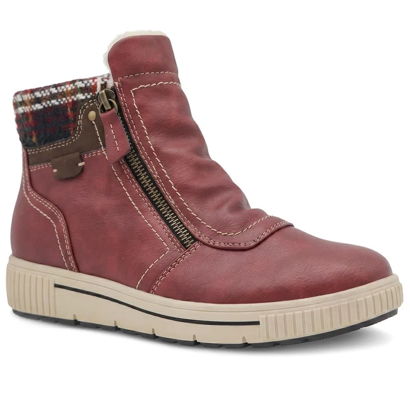 Wide Fit Warm Lined Zip Fasten Ankle Boots - WBINS44023 / 329 995
