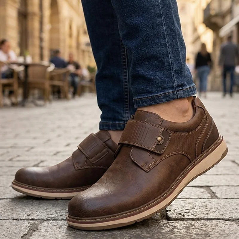Adjustable Fit Comfy Monk Shoes - XINGH44008 / 330 037 - Brown